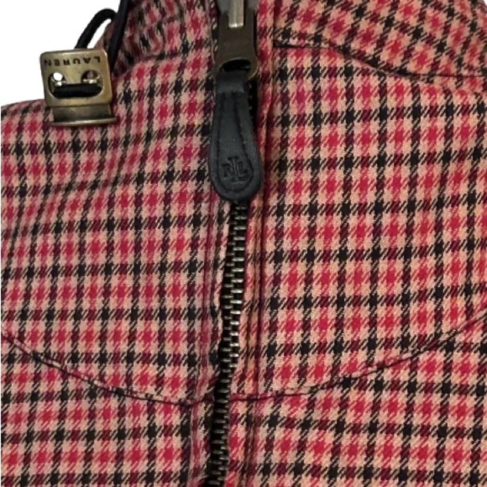Reversible Ralph Lauren Black Plaid Hooded Jacket Red Vintage Designer SMALL
